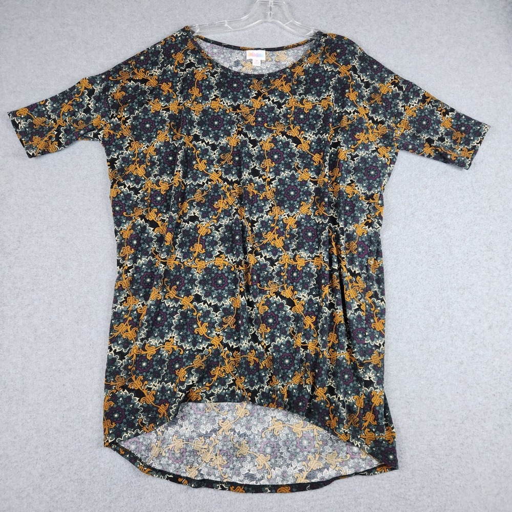LuLaRoe Tunic Top Women Medium Multicolor Irma High Low Medallion Scroll Relaxed
